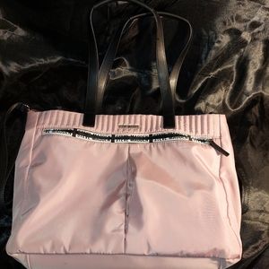 Steve Madden Large Purse Black Handles and Adjustable Shoulder Strap 17x10x4